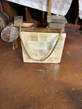 Mother-of-Pearl compact purse. Vintage